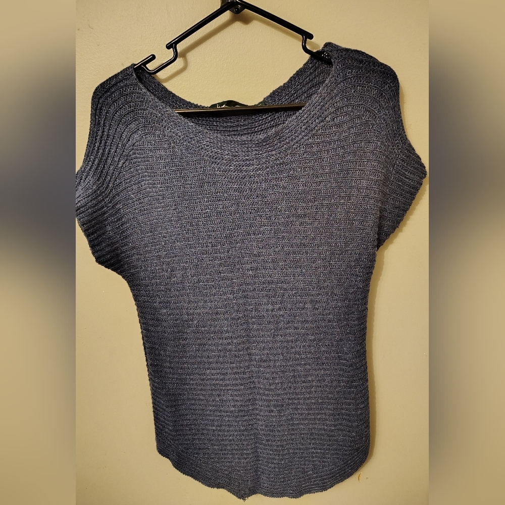 Laren Ralph Lauren Women's Size Small Heathered Blue Crew Neck Sweater